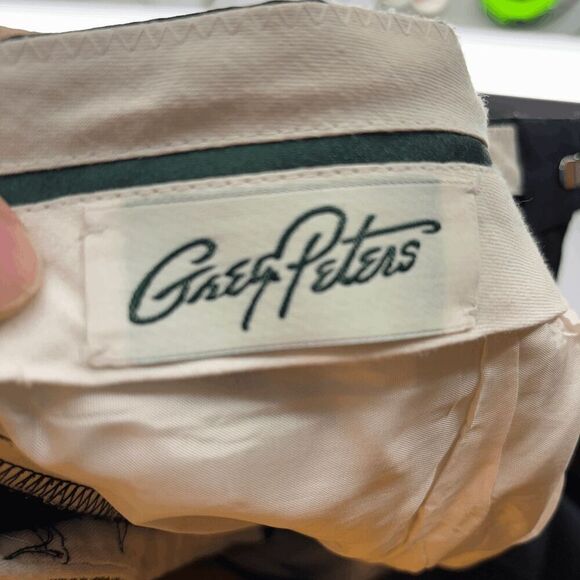 Greg Peters Dress Pants 100% Pure Wool Men's Size 36 W 30 L Pleated Front Black - Picture 2 of 4